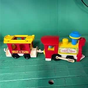 Fisher-Price Colorful Family Circus Train Toy 1977